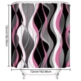 thumbnail image 5 of 4Pcs Pink Shower Curtain Sets with Non-Slip Rugs, Toilet Lid Cover and Bath Mat, Black and Gray Bathroom Decor Set Accessories Fabric Waterproof Shower Curtains with 12 Hooks, 72 x 72 Inch, 5 of 5