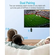 Bluetooth Transmitter Receiver 2-in-1 Adapter, Wireless Bluetooth Audio Adapter for Airplane, TV, Car, Headphones, 3.5MM Aux, Dual Pairing & Hands-Free Calling