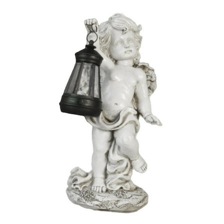 Vsenkes Angel Statue with Solar Light Adorable for Garden Room Indoor/Outdoor
