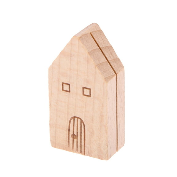 Cartoon Wood Photo Holder Stands Table Number Holders Place Paper Menu Clips Novelty Graduation Gift (House)