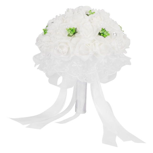 Ramo de novia con espuma y flores con borde de encaje, suministros creativos para ramo, ramo grande