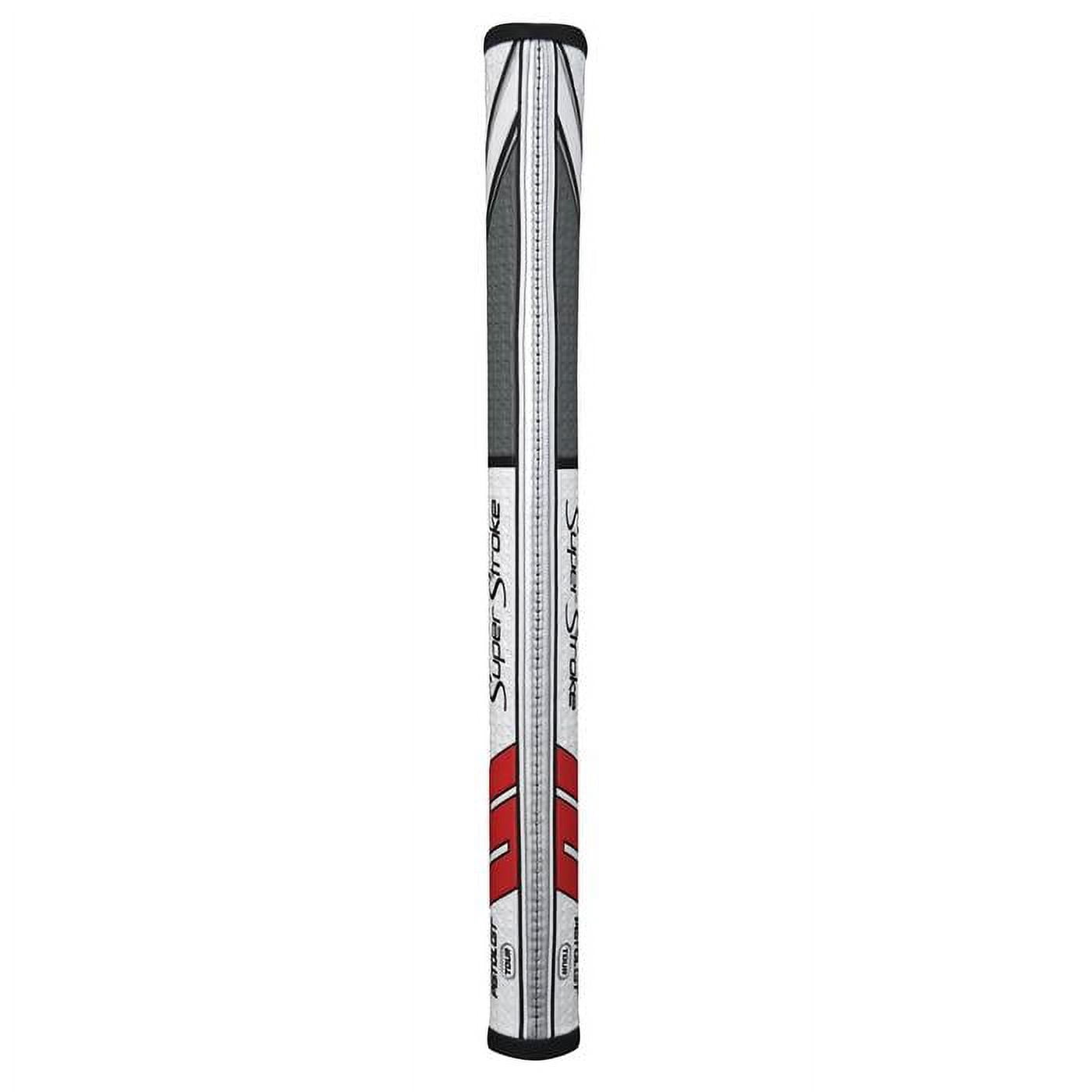SuperStroke Traxion Pistol GT Tour Golf Putter Grip, Gray/White (Pistol GT Tour) | Advanced Surface Texture that Improves Feedback and Tack | Minimize Grip Pressure with a Unique Parallel Design