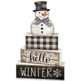 thumbnail image 1 of Letrero navideño con forma de muñeco de nieve con forma de muñeco de nieve para invierno, 4 unidades, 1 of 8