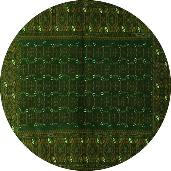 Ahgly Company Indoor Round Persian Green Traditional Area Rugs, 7' Round