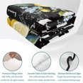 thumbnail image 4 of Twin XL Quilt Set 68''x98'', Summer Lemon Lightweight Summer Bedspread Coverlet Set with 2 Pillow Shams, Vintage Black Plaid Blue Spring Floral Breathable All Season Quilt Bedding for Dorm/Guest Room, 4 of 9