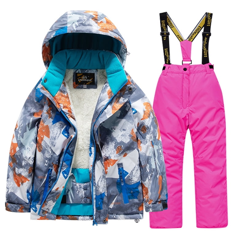 Yufatyle Girls' Boys' Snowsuit Set Winter Warm Ski Clothing Lined