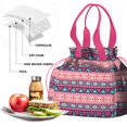 thumbnail image 4 of Boho Bohemia Geometric Line Art Drawstring Lunch Bag Women - Drawstring Lunch Bag Insulated for Work Office - Stain-Resistant Large Lunchbags for Women with Multi-Pockets, 4 of 6