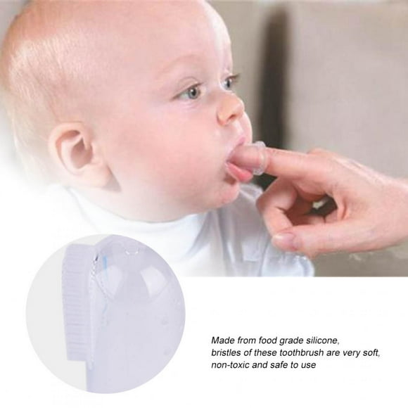 Cepillo de dientes para bebés BuyWeek silicona de dedo para bebés color transparente