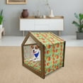 thumbnail image 3 of Peach Pet House, Botanical Organic Garden Delicacies Mellow Orange Nectarines with Leaves, Outdoor & Indoor Portable Dog Kennel with Pillow and Cover, 5 Sizes, Green Orange Vermilion, by Ambesonne, 3 of 5