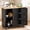 3 Drawers 2 Doors Black, variant on Walsunny 40" Kitchen Islands Carts with Storage Drop Leaf Countertop on Wheels Rolling Microwave Utility Carts with 3 Drawers 1 Storage Cabinets,White