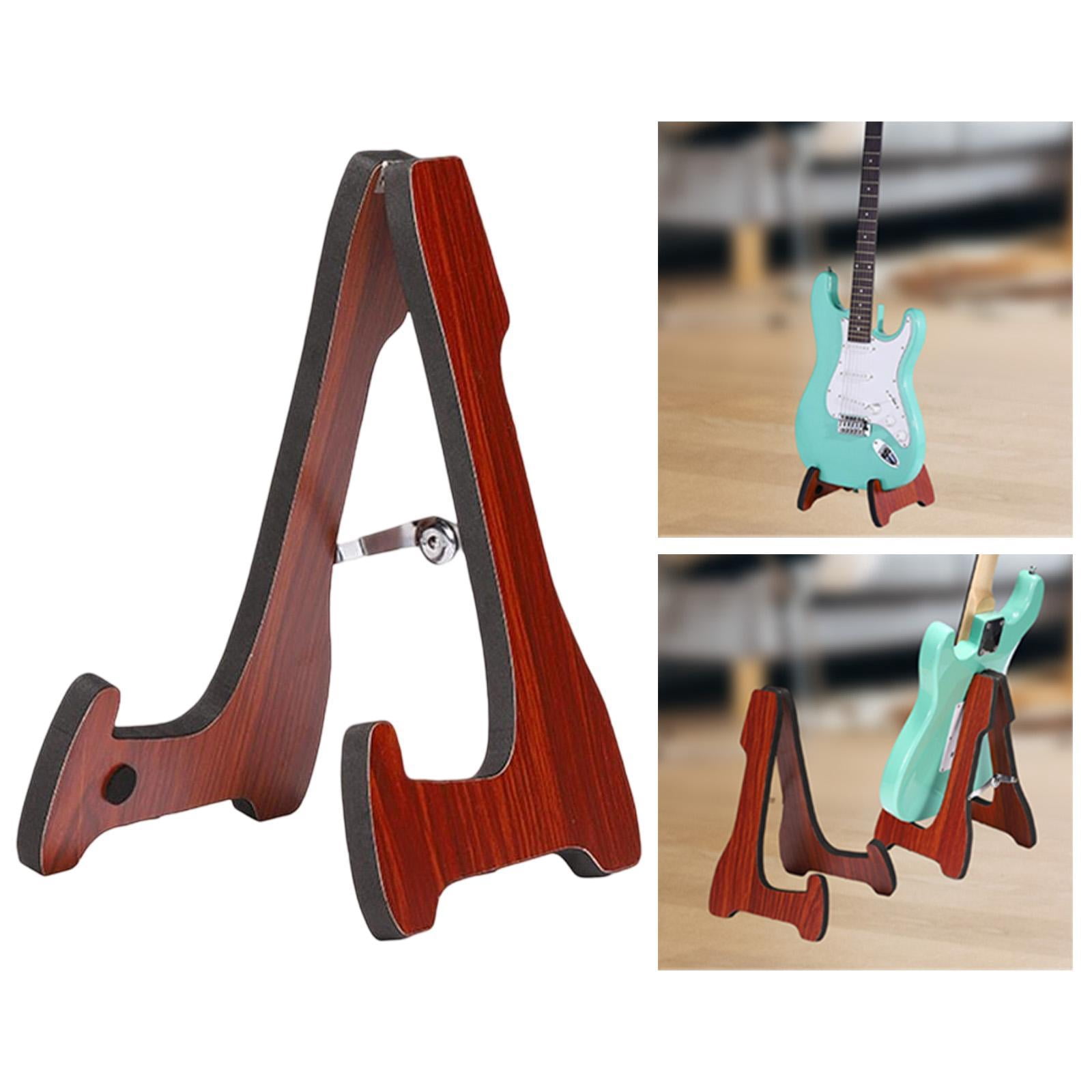 LeeQinersw Folding Guitar Stand Bracket Wooden Guitar Holder for Basses Electric Guitar Red Brown
