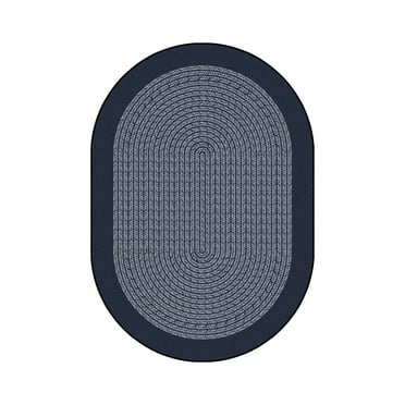 Joy Carpets 1971DD-01 Like Home Rug in Navy - Oval  7.8 in. x 10.9 in.