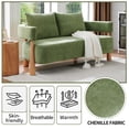 thumbnail image 3 of Loveseat Sofa with High-Resilience Cushions, Ergonomic Design with Arched Arms, Sturdy Hardwood Legs, Soft Velvet Upholstery, Includes Floor Protection Pads, Easy Assembly, Green, 3 of 10