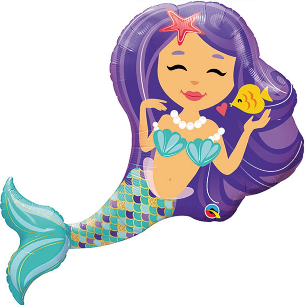 Little Mermaid Purple Foil Balloon 38'