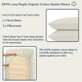 thumbnail image 7 of Delara King 3-Piece GOTS Organic Cotton Fitted Sheet Set, 400TC Long-Staple, Moisture-Wicking, Smooth & Breathable, Deep Pocket, Ivory, 7 of 7
