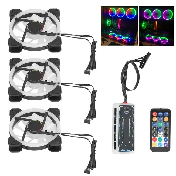 Case Fans, 120mm Diameter Super Quiet RGB Case Fan with Controller Screws for PC