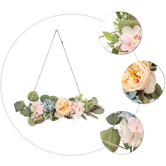 LYCAQL Artificial Flower Decoration Style Decorative Flower Wreath Wall Pendant Dried Branches Wall hanging Flowers Retro Wall Decorations