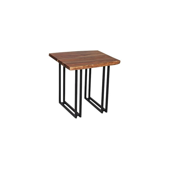 Porter Designs Manzanita Solid Sheesham Wood Live Edge End Table - Brown