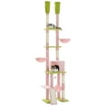 thumbnail image 5 of PAWZ Road 85-112" Cactus Cat Tree Floor to Ceiling Furniture Climbing Cat Scratching Post Tower with Adjustable Height, Pink, 5 of 12