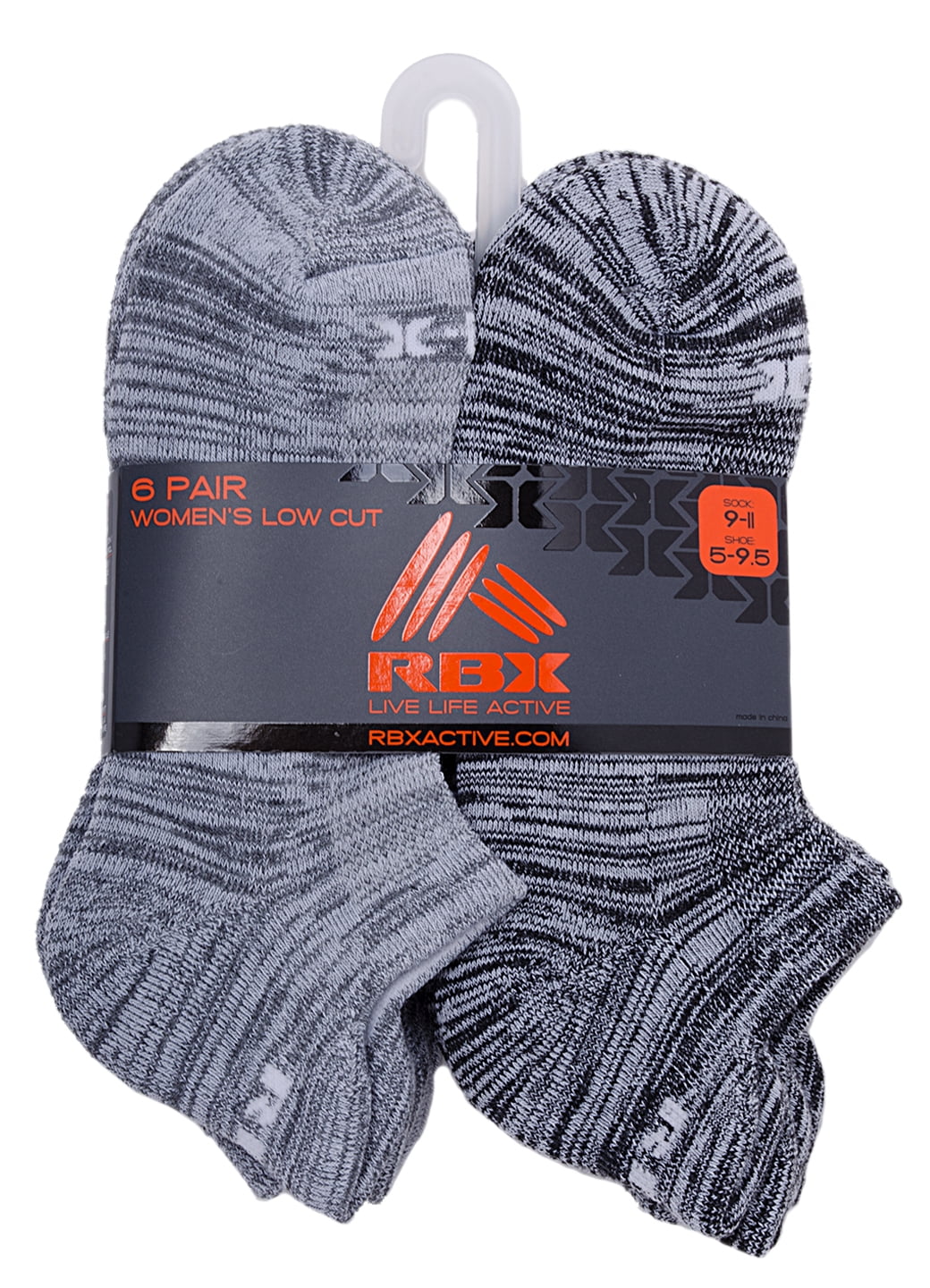 RBX RBX Active 6 Pack Women's Heel Tab Low Cut Socks