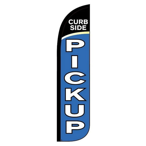 Curbside Pickup Windless Business Feather Flag 10 x 2.5 Foot Advertising Flutter Flag (1)