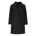 thumbnail image 3 of Drses Women's Classic Notched Lapel Double-Breasted Warm Pea Coat Overcoat with Pockets, 3 of 5