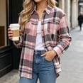 thumbnail image 2 of Enjoytime Plaid Long Sleeve Shirts for Women Flannel Button Down Shackets Fall Fashion Work Business Casual Jacket with Pocket, 2 of 7