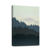 Wall Decor for Bedroom Sunrise Misty Forest Print Picture Paintings Wall Art for Living Room Bathroom Canvas Artwork Modern Room Wall Decorations Size 12x16