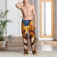 thumbnail image 6 of Lsque Artistic Sunflower Corgi Print Men's Pajama Pants, Lounge Pant - Comfortable Home Wear,Elastic Waistband, Stylish Design-Small, 6 of 9