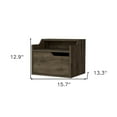 thumbnail image 5 of HomeRoots 13 in. One Drawer Faux Wood Floating Nightstand, Brown, 5 of 10