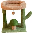 thumbnail image 3 of Road Cactus Cat Tree Small Cat Tower Cat Scratching Post with Curved Perch, Cozy Cat Condo,Padded Top Bed for Kittens and Indoor Cats-Green, 3 of 5