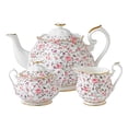 thumbnail image 1 of Royal Albert Rose Confetti 3-Piece Set (Teapot, Sugar & Creamer), 1 of 5