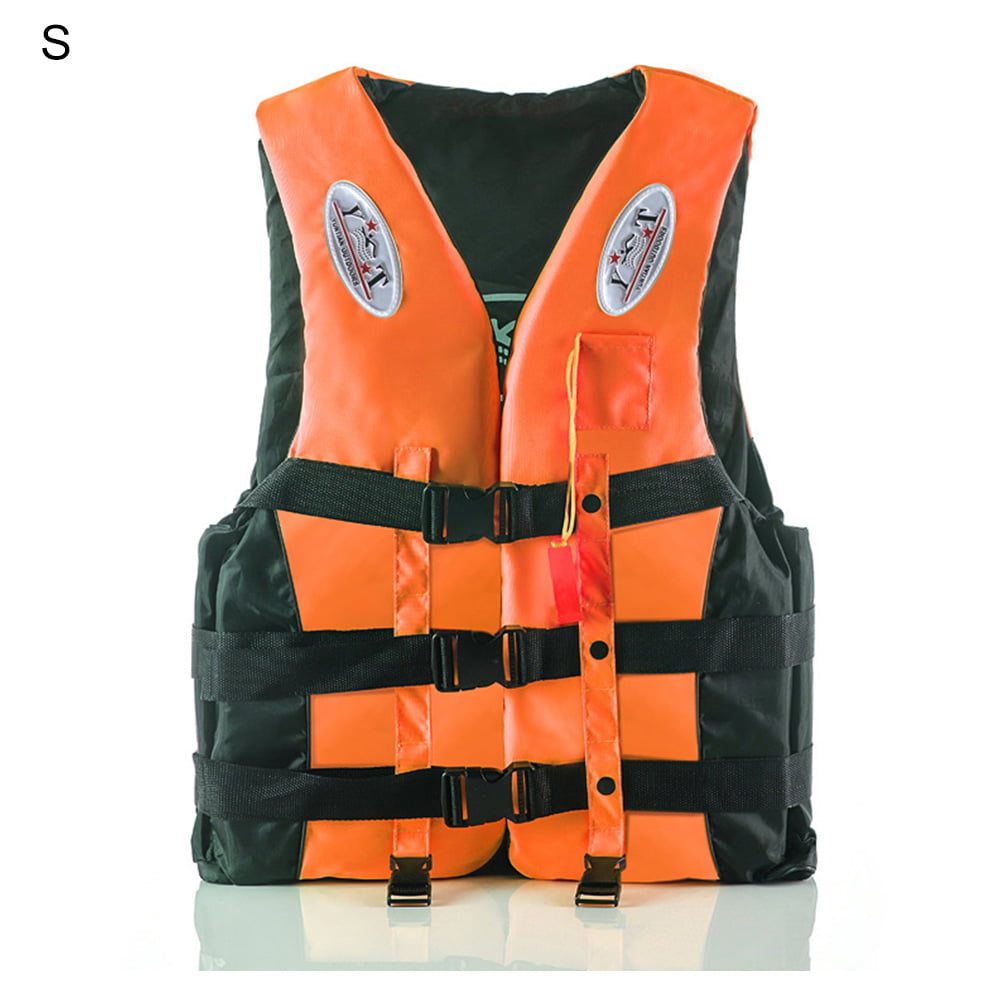 Polyester Adult Kid Life Jacket Universal Swimming Boating Ski Foam Vest+Whistle 