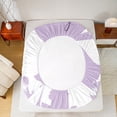 thumbnail image 5 of Manfei Princess Castle Slihouette Bed Sheets,Fairy Tale Theme King Sheets,Purple White Sheet Set For Girl,Breathable Home Decor,4 Pieces, 5 of 7