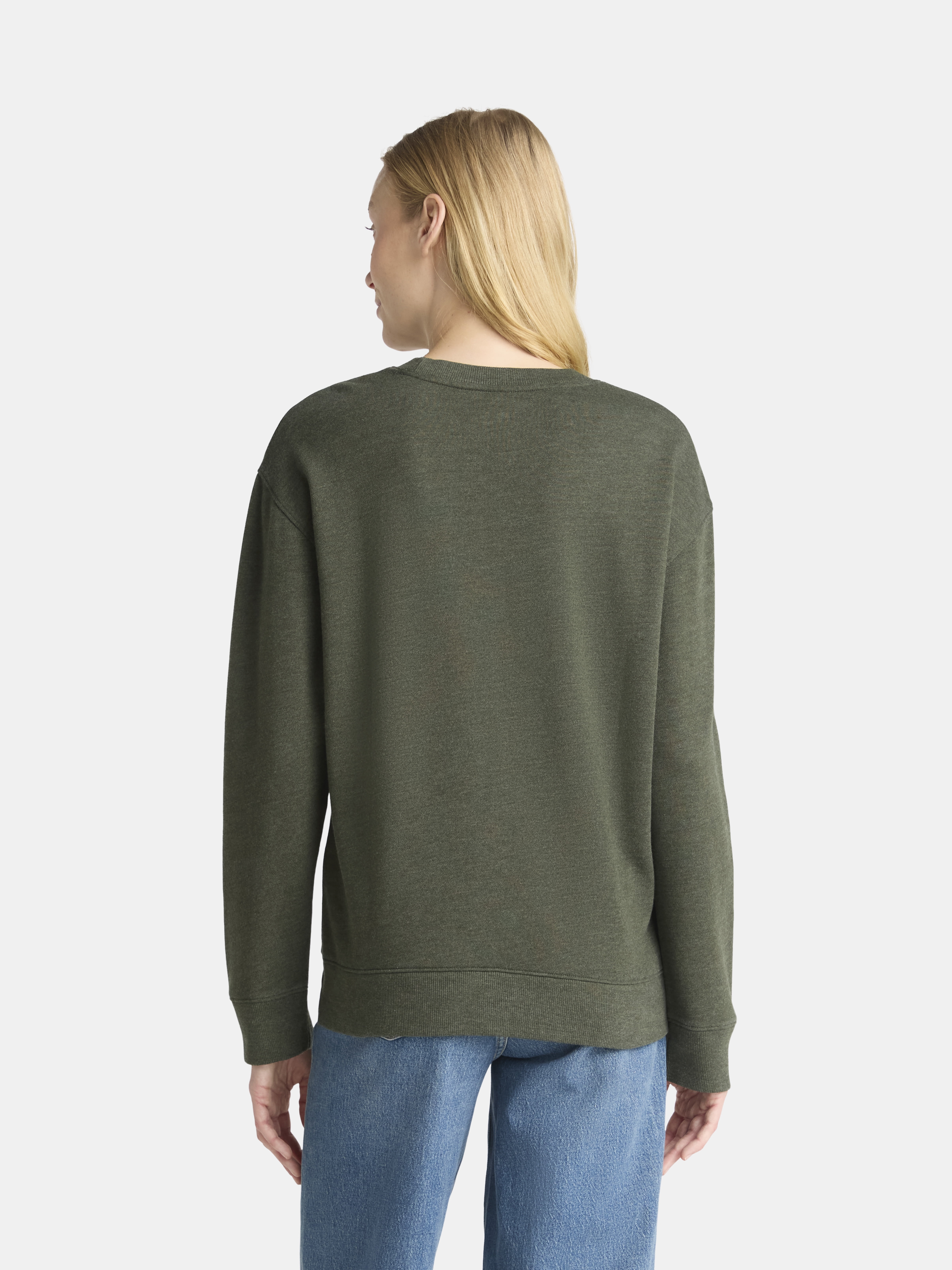 Time and Tru Women's and Women's Plus Crewneck Sweatshirt with Long Sleeves, Sizes XS-4X