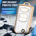 thumbnail image 5 of Key Fob Cover Compatible with Mazda 3 6 8 CX-3 CX-5 CX-7 CX-9 Miata MX-5 RX-8 Keychain Case Holder Protector,Gold-white, 5 of 6