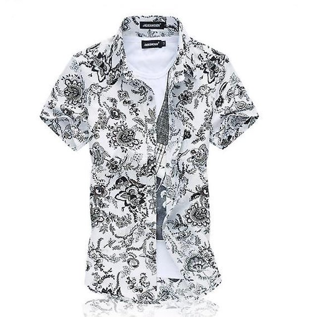 Camisas de manga corta para hombre Camisas casuales de algodón de verano LingWen 8390612796029