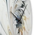 thumbnail image 2 of Designart 'White Stained Glass Floral Art ' Modern wall clock, 2 of 4