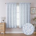 thumbnail image 2 of sasyxdc Anna White Green Curtains 84 Inch Length 2 Panels  Light Filtering 3D Embossed Textured Leaf Pattern Curtain Drapes for Bedroom Living Room  Each 38Wx84L Inches gtr, 2 of 10