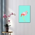 thumbnail image 2 of wall26 - Canvas Wall Art - A Flamingo on Solid Teal Background - Gallery Wrap Modern Home Art | Ready to Hang - 32x48 inches, 2 of 4