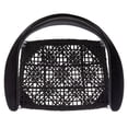 thumbnail image 4 of SAFAVIEH Juneau Modern Leather Woven Accent Chair, Black, 4 of 10