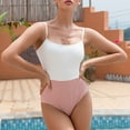 thumbnail image 5 of REORIAFEE Women Floral One Piece Swimsuit Monokini Bathing Suit Swimwear Tropical Bikini Patchwork Sling One Piece Swimwear Pink S, 5 of 6