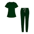 thumbnail image 3 of Esquirla Nurse Nursing Uniform Short Sleeves Neckline in Pants Scrub Set Machine Wash for Dark Green, 3 of 8