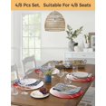 thumbnail image 5 of 15 Inch Round Placemats Set of 4, Red Geometric Non Slip Heat Insulation PP Table Mats, Modern White Stripe Abstract Distortion Art Washable Place Mats for Kitchen Dining Party Table Decor, 5 of 7