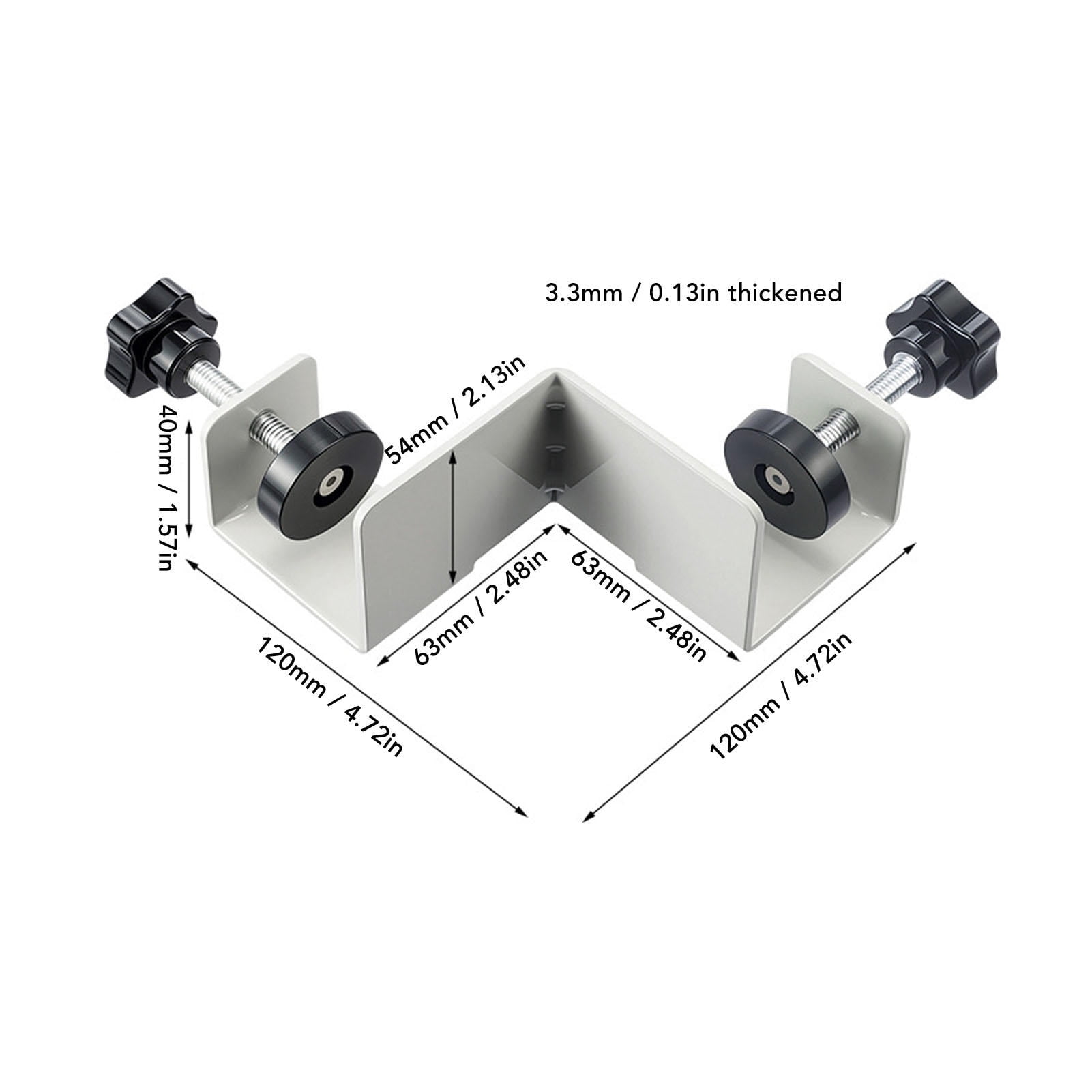 YAHHU 2‑Pack Thickened Iron Woodworking Right‑Angle Clamp – 90° L & T Joint Support with Double Clamp, 0.8‑4.2 cm Grip, Cushioned Pads, Rust‑Resistant