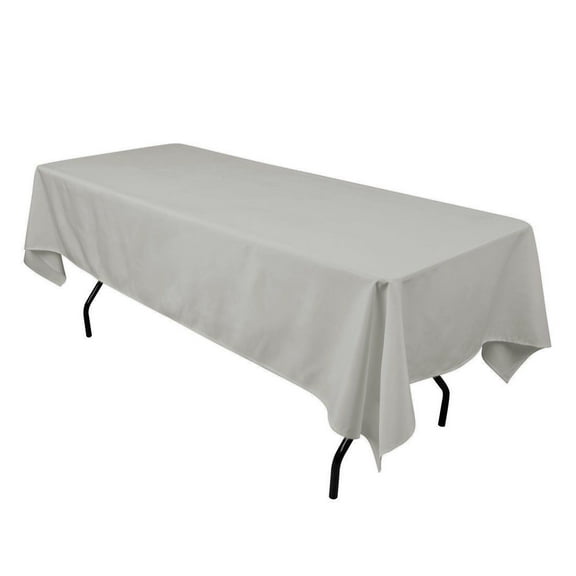60"×102" Seamless 100% Polyester rectangular Tablecloth 25 COLORS Wholesale", (Color: Silver Grey)