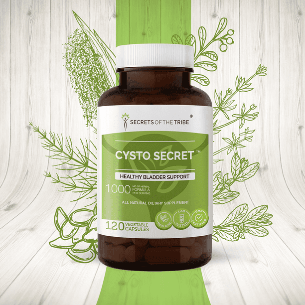 Cysto Secret 120 Capsules, 500 mg, Corn Silk, Cleavers, Horsetail, Uva