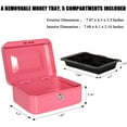 thumbnail image 3 of Locking Medium Steel Cash Box with Money Tray Lock Box, 3 of 9