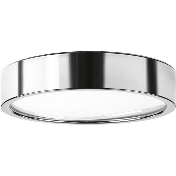 Progress Lighting Portal 1-Light LED Flush Mount, Brushed Nickel, White Acrylic Shade