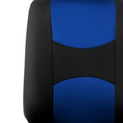 FH Group Cloth Car Seat Covers, Universal Fit Solid Back Seat Cover Full Set Blue FB050114BLUE-ST